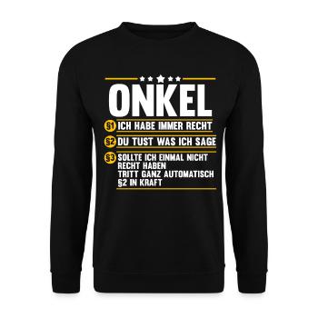 Patenonkel Pate Onkel - Unisex Pullover - Schwarz - Vorne - Alina (178cm) & Michal (187cm)