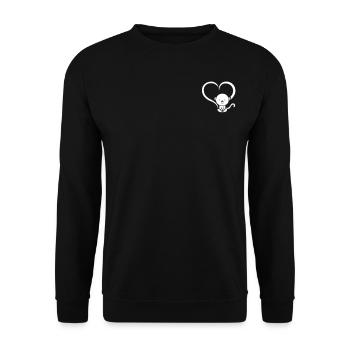 Mignon singe bébé orang-outan - Cœur de singe - Sweat-shirt Unisexe - noir - Devant - Alina (178cm) & Michal (187cm)