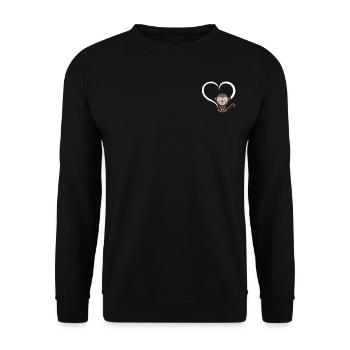 Singe mignon bébé orang-outan - coeur de singe - Sweat-shirt Unisexe - noir - Devant - Alina (178cm) & Michal (187cm)