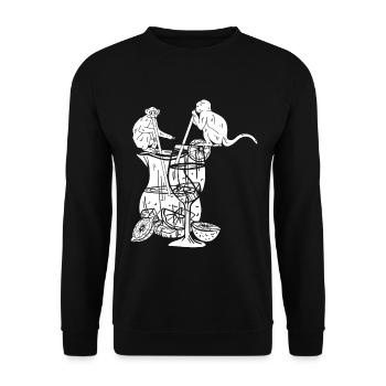 Orangutan Monkeys with Sangria - Funny Monkey - Unisex Sweatshirt - black - Front - Alina (178cm) & Michal (187cm)