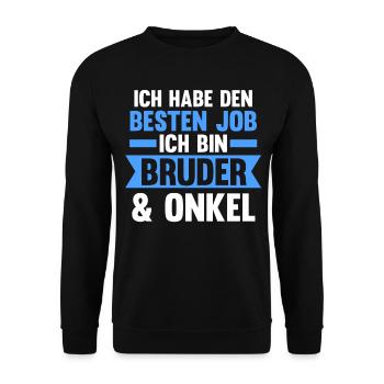 Patenonkel Pate Onkel - Unisex Pullover - Schwarz - Vorne - Alina (178cm) & Michal (187cm)
