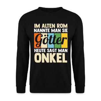 Patenonkel Pate Onkel - Unisex Pullover - Schwarz - Vorne - Alina (178cm) & Michal (187cm)
