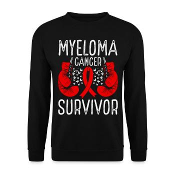 Myeloma Cancer Survivor Awareness Ribbon Month - Unisex Sweatshirt - black - Front - Alina (178cm) & Michal (187cm)