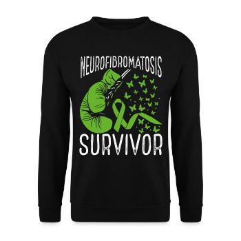 Neurofibromatosis Survivor Awareness Ribbon Month - Unisex Sweatshirt - black - Front - Alina (178cm) & Michal (187cm)