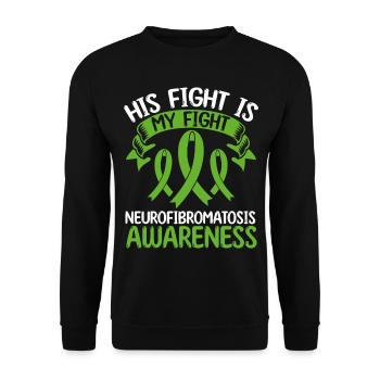 Neurofibromatosis Awareness His Fight is my Fight - Unisex Pullover - Schwarz - Vorne - Alina (178cm) & Michal (187cm)