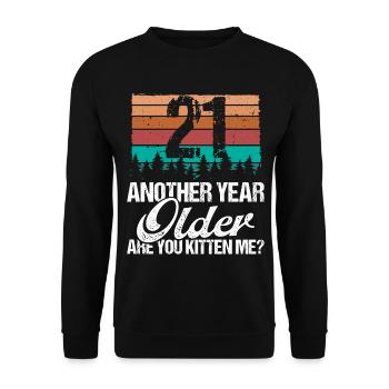 21 Year Old Funny Cat Lover Humor Kitten Me Idea - Unisex Pullover - Schwarz - Vorne - Alina (178cm) & Michal (187cm)