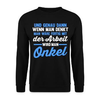 Patenonkel Pate Onkel - Unisex Pullover - Schwarz - Vorne - Alina (178cm) & Michal (187cm)