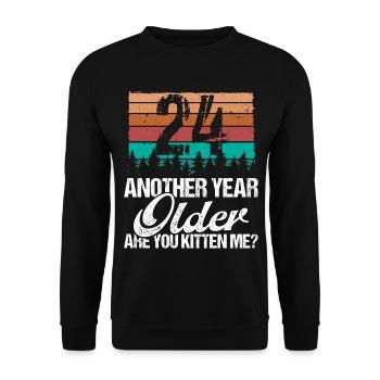 24 Year Old Funny Cat Lover Humor Kitten Me Idea - Unisex Pullover - Schwarz - Vorne - Alina (178cm) & Michal (187cm)