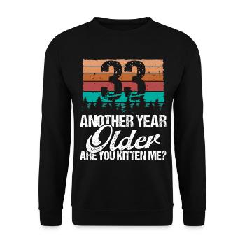33 ans drôle d'amant de chat humour chaton moi idée - Sweat-shirt Unisexe - noir - Devant - Alina (178cm) & Michal (187cm)