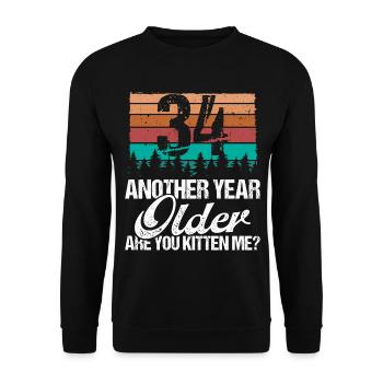 34 Year Old Funny Cat Lover Humor Kitten Me Idea - Unisex Pullover - Schwarz - Vorne - Alina (178cm) & Michal (187cm)