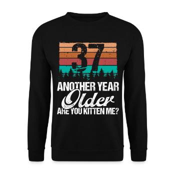 37 ans drôle d'amant de chat humour chaton moi idée - Sweat-shirt Unisexe - noir - Devant - Alina (178cm) & Michal (187cm)