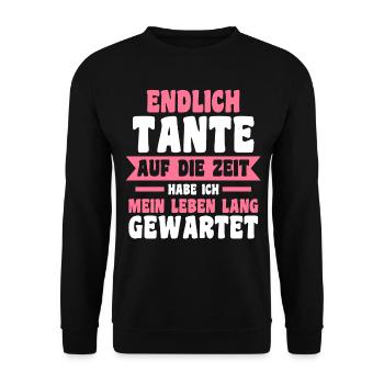 Patinntante Patin Tante - Unisex Pullover - Schwarz - Vorne - Alina (178cm) & Michal (187cm)