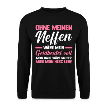 Patinntante Patin Neffen Tante - Unisex Pullover - Schwarz - Vorne - Alina (178cm) & Michal (187cm)