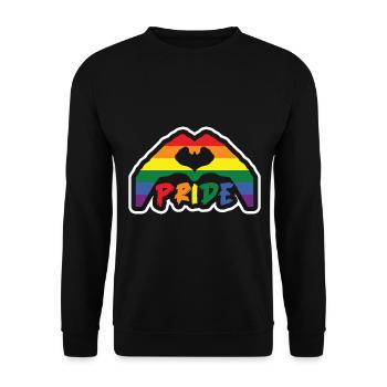 LGBT Human Human Rainbow Gift Idea - Unisex Sweatshirt - black - Front - Alina (178cm) & Michal (187cm)