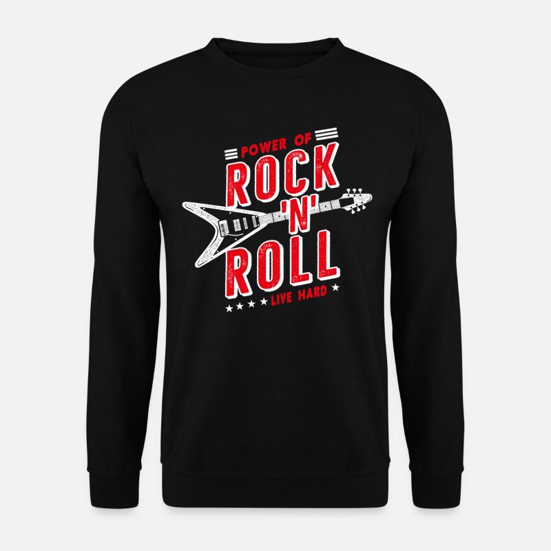 Power of Rock 'N' Roll Live Hard - Unisex Pullover - Schwarz