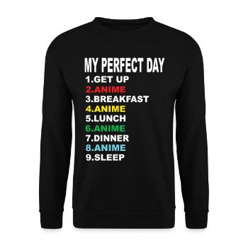 Anime My Perfect Day Anime Anime Series - Unisex Sweatshirt - black - Front - Alina (178cm) & Michal (187cm)