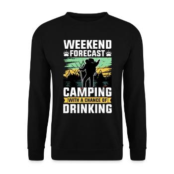 Hiking on weekends with a chance to drink - Unisex Sweatshirt - black - Front - Alina (178cm) & Michal (187cm)