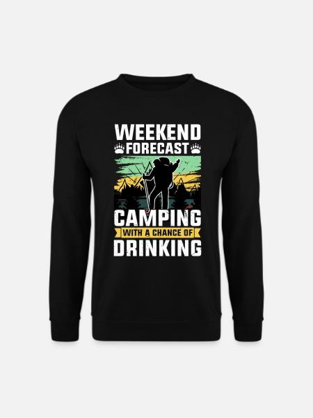 Hiking on weekends with a chance to drink - Unisex Sweatshirt - black