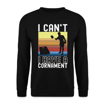 Cornhole Player Cornhole Board - Unisex Sweatshirt - black - Front - Alina (178cm) & Michal (187cm)