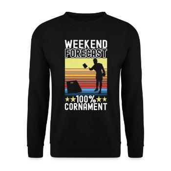 Cornhole Player Cornhole Board - Unisex Sweatshirt - black - Front - Alina (178cm) & Michal (187cm)