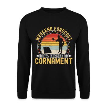 Cornhole Spieler Cornhole Board - Unisex Pullover - Schwarz - Vorne - Alina (178cm) & Michal (187cm)