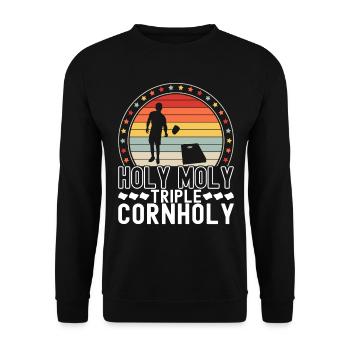 Cornhole Player Cornhole Board - Unisex Sweatshirt - black - Front - Alina (178cm) & Michal (187cm)