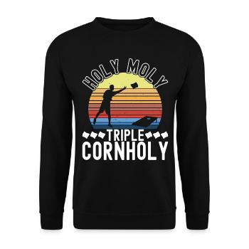 Cornhole Spieler Cornhole Board - Unisex Pullover - Schwarz - Vorne - Alina (178cm) & Michal (187cm)