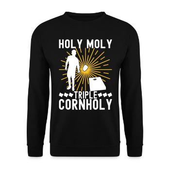 Cornhole Spieler Cornhole Board - Unisex Pullover - Schwarz - Vorne - Alina (178cm) & Michal (187cm)
