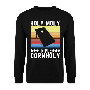 Cornhole Player Cornhole Board - Unisex Sweatshirt - black - Front - Alina (178cm) & Michal (187cm)