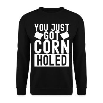 Cornhole Player Cornhole Board - Unisex Sweatshirt - black - Front - Alina (178cm) & Michal (187cm)