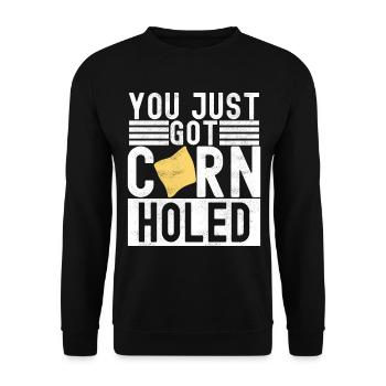 Cornhole Player Cornhole Board - Sweat-shirt Unisexe - noir - Devant - Alina (178cm) & Michal (187cm)