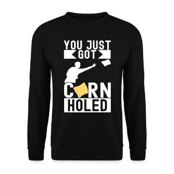 Cornhole Player Cornhole Board - Unisex Sweatshirt - black - Front - Alina (178cm) & Michal (187cm)