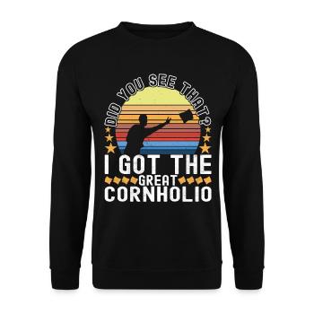 Cornhole Player Cornhole Board - Unisex Sweatshirt - black - Front - Alina (178cm) & Michal (187cm)