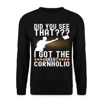 Cornhole Player Cornhole Board - Unisex Sweatshirt - black - Front - Alina (178cm) & Michal (187cm)
