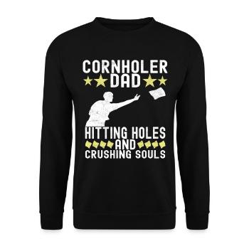 Cornhole Player Cornhole Board - Unisex Sweatshirt - black - Front - Alina (178cm) & Michal (187cm)