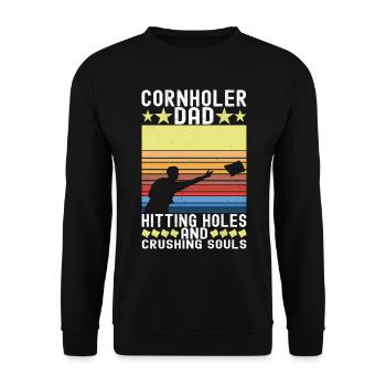 Cornhole Player Cornhole Board - Unisex Sweatshirt - black - Front - Alina (178cm) & Michal (187cm)