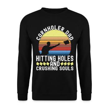 Cornhole Spieler Cornhole Board - Unisex Pullover - Schwarz - Vorne - Alina (178cm) & Michal (187cm)