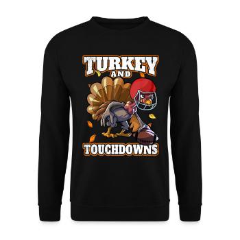 Turquie et Touchdowns Thanksgiving Football - Sweat-shirt Unisexe - noir - Devant - Alina (178cm) & Michal (187cm)