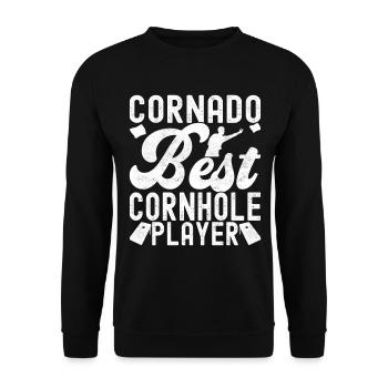 Cornhole Player Cornhole Board - Unisex Sweatshirt - black - Front - Alina (178cm) & Michal (187cm)