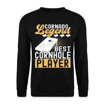 Cornhole Player Cornhole Board - Unisex Sweatshirt - black - Front - Alina (178cm) & Michal (187cm)