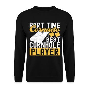 Cornhole Player Cornhole Board - Unisex Sweatshirt - black - Front - Alina (178cm) & Michal (187cm)