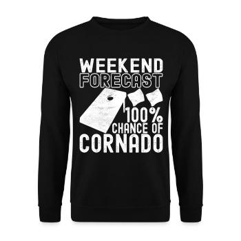 Cornhole Player Cornhole Board - Unisex Sweatshirt - black - Front - Alina (178cm) & Michal (187cm)