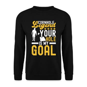 Cornhole Player Cornhole Board - Unisex Sweatshirt - black - Front - Alina (178cm) & Michal (187cm)