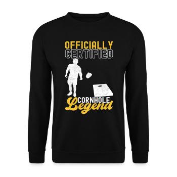 Cornhole Player Cornhole Board - Unisex Sweatshirt - black - Front - Alina (178cm) & Michal (187cm)