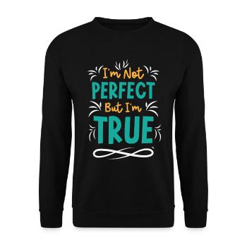 Citation inspirante Prendre soin de soi positif - Sweat-shirt Unisexe - noir - Devant - Alina (178cm) & Michal (187cm)