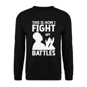Jesus Anbetung Christliche Kämpfe Religiöser - Unisex Pullover - Schwarz - Vorne - Alina (178cm) & Michal (187cm)