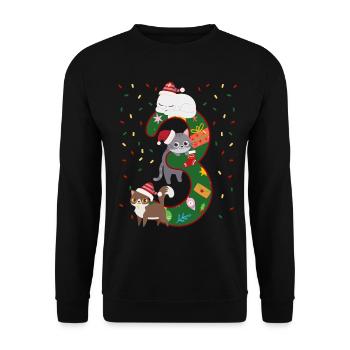 3 Jahre Alte Kinder Weihnachtsgeschenk Niedliche - Unisex Pullover - Schwarz - Vorne - Alina (178cm) & Michal (187cm)