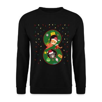 8 Jahre Alt Kinder Weihnachtsgeschenk Niedliche - Unisex Pullover - Schwarz - Vorne - Alina (178cm) & Michal (187cm)