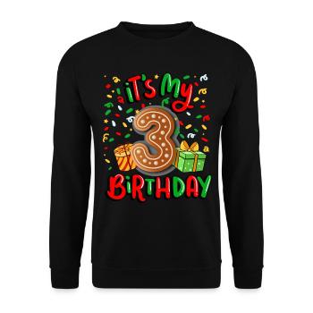 Es Ist Mein 3. Geburtstag Weihnachtsgeschenk 3. - Unisex Pullover - Schwarz - Vorne - Alina (178cm) & Michal (187cm)