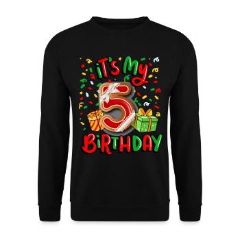 Es Ist Mein 5. Geburtstag Weihnachtsgeschenk 5. - Unisex Pullover - Schwarz - Vorne - Alina (178cm) & Michal (187cm)